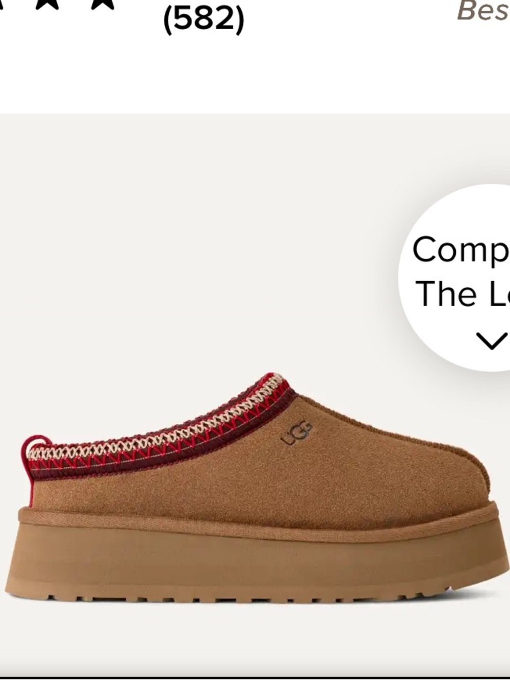 UGG Tazz II Slip-On Clog in Chestnut with Red Trim